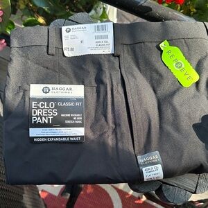 Haggar Charcoal E-Clo Classic Fit Pants
